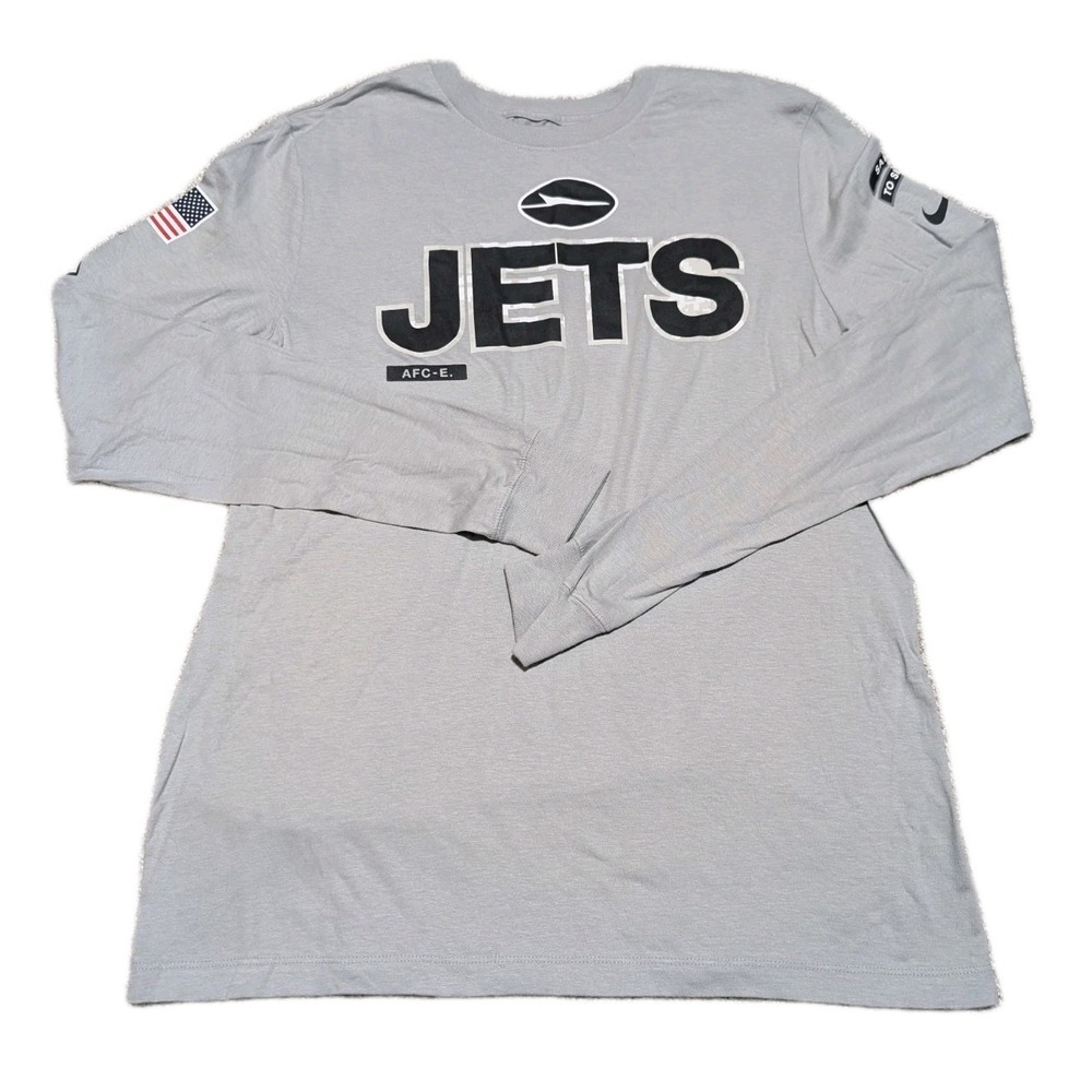 New York Jets Nike 2024 Salute Service LONG SLEEVE T-SHIRT GRAY ADULT M NWOT